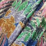 2 1 פייט שורות מודפס על רשת לייקרה עלים צבעוני