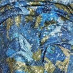 3 1 פייט שורות מודפס על רשת לייקרה הסוואה כחול תכלת ירוק